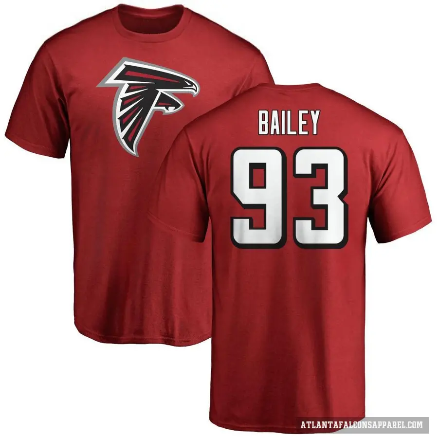 Men's ＃93 Allen Bailey Atlanta Falcons Red Logo T-Shirt