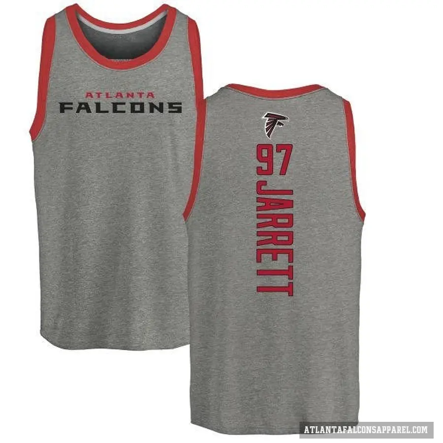 Men's ＃97 Grady Jarrett Atlanta Falcons Ash Backer Tank Top