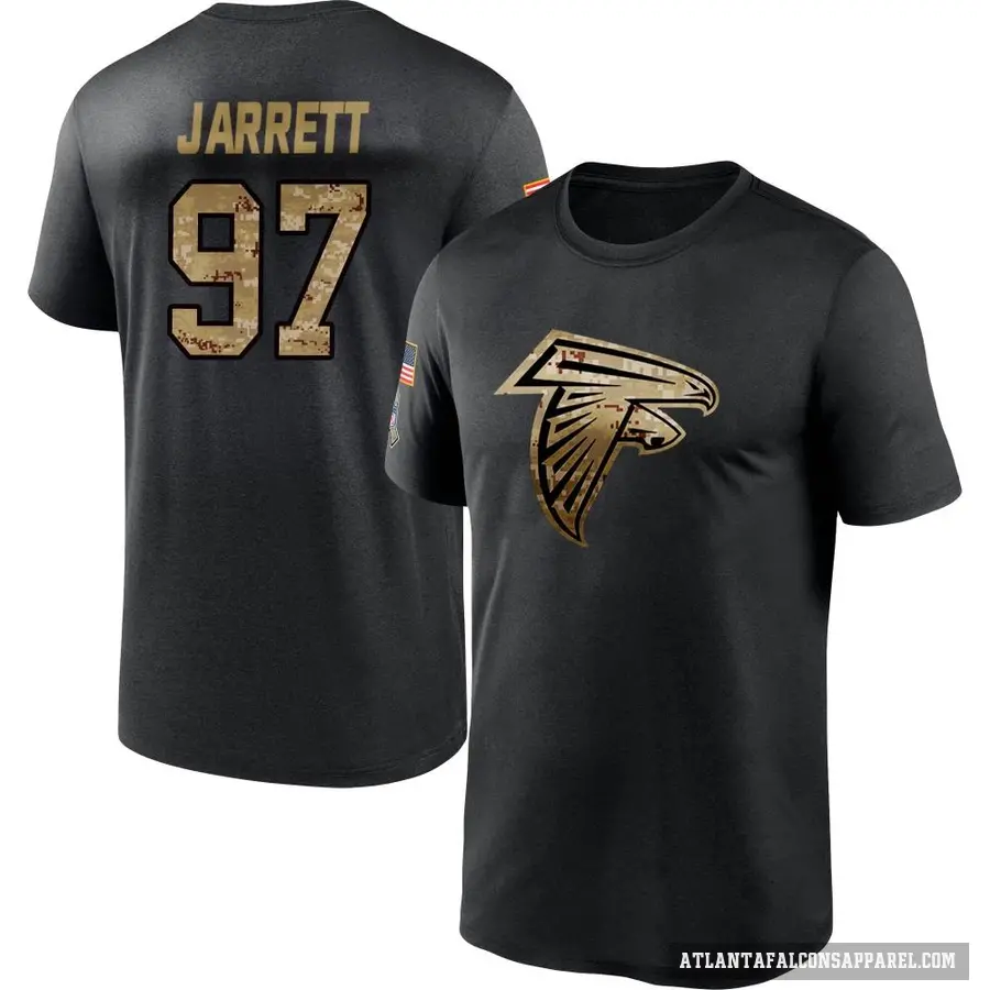 Men's ＃97 Grady Jarrett Atlanta Falcons Black 2020 Salute To Service Performance T-Shirt