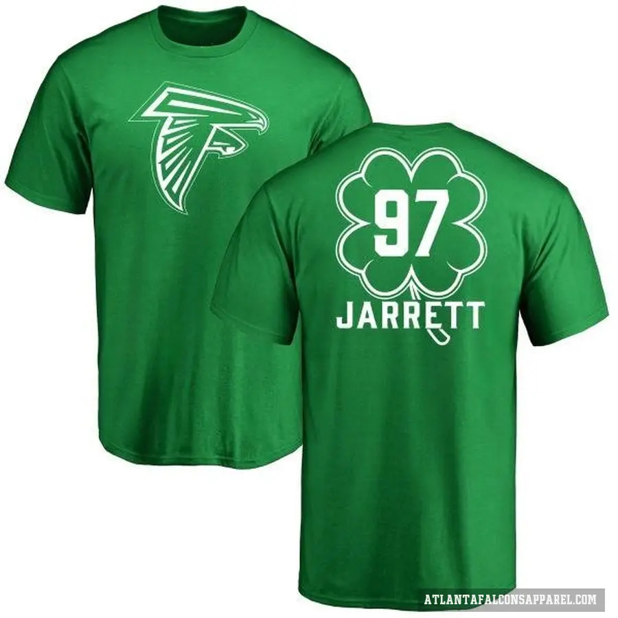 Men's ＃97 Grady Jarrett Atlanta Falcons Green St. Patrick's Day T-Shirt