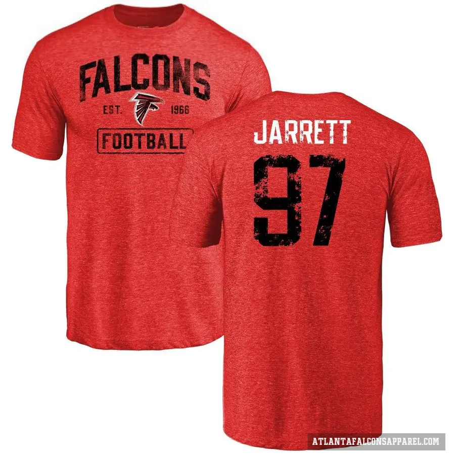 Men's ＃97 Grady Jarrett Atlanta Falcons Red Distressed T-Shirt