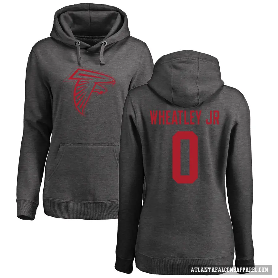 Women's ＃0 Tyrone Wheatley Jr. Atlanta Falcons Pro Line by Branded Ash One Color Pullover Hoodie