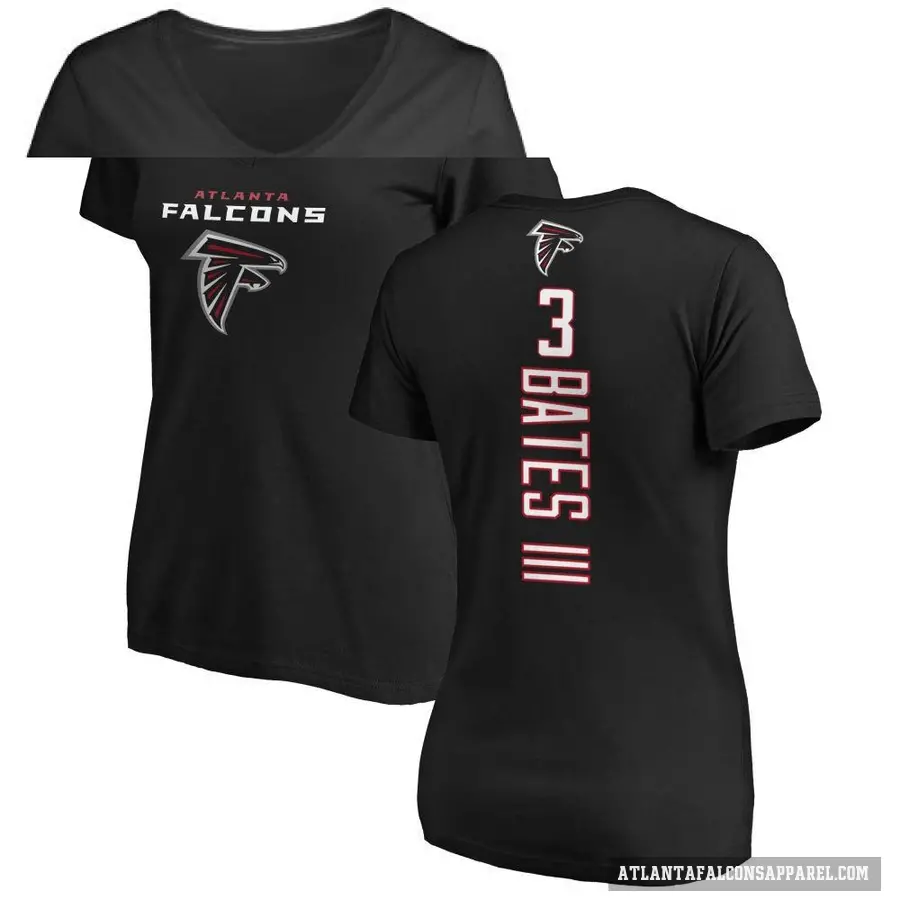 Women's ＃3 Jessie Bates III Atlanta Falcons Black Backer Slim Fit T-Shirt