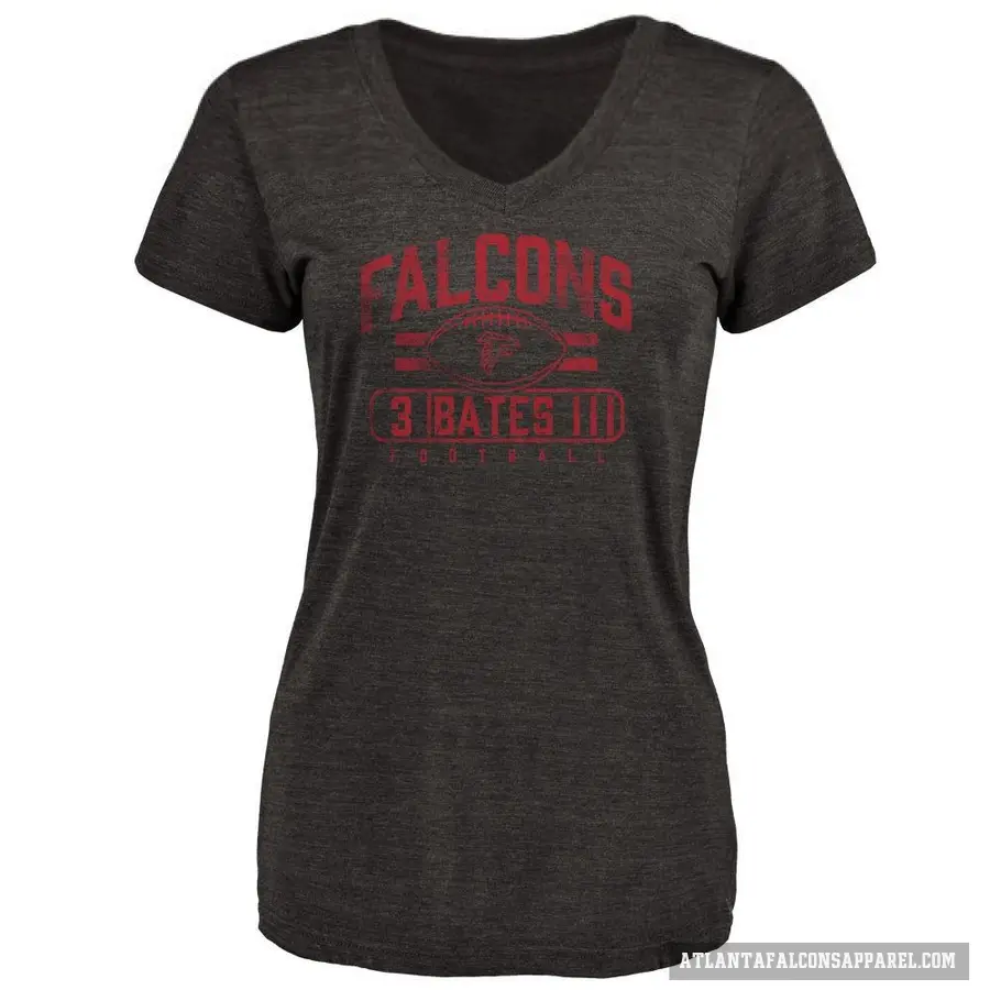 Women's ＃3 Jessie Bates III Atlanta Falcons Black Flanker T-Shirt