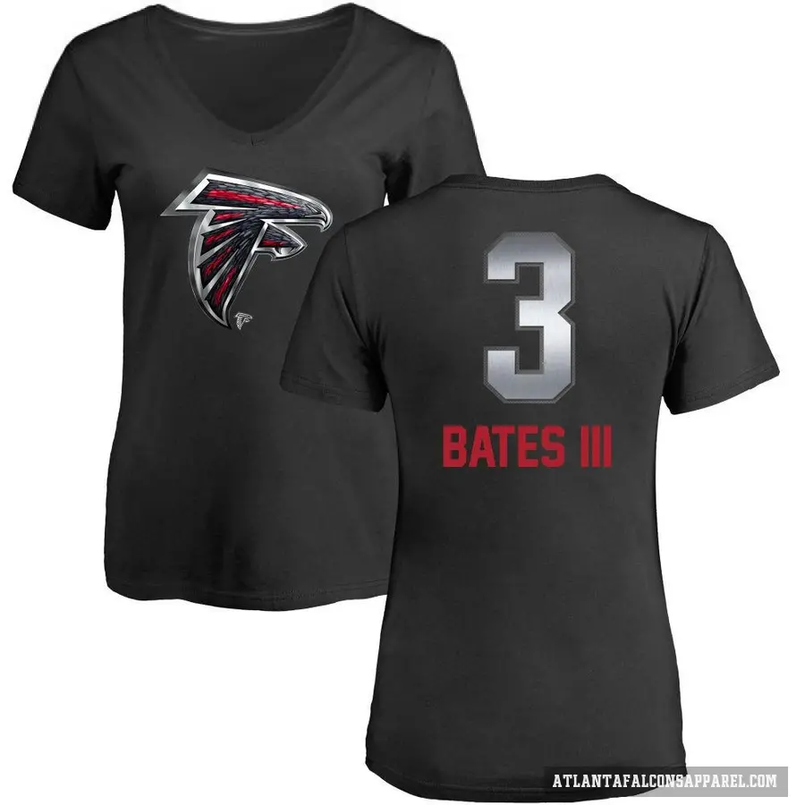 Women's ＃3 Jessie Bates III Atlanta Falcons Black Midnight Mascot T-Shirt