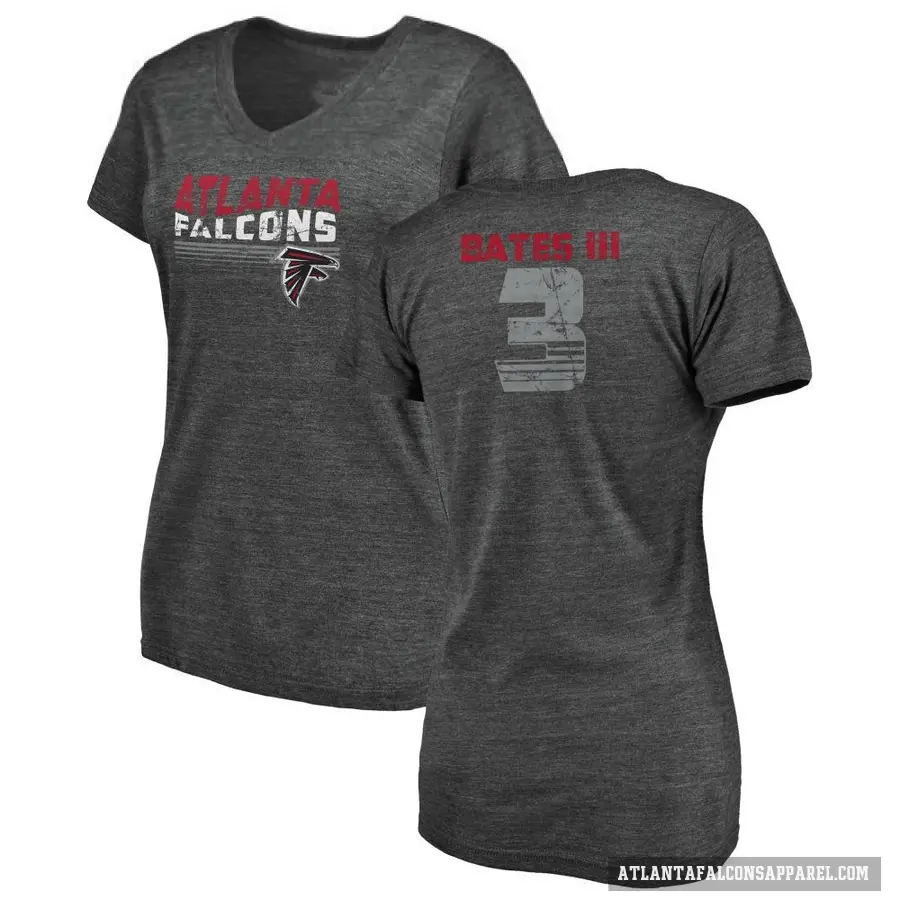 Women's ＃3 Jessie Bates III Atlanta Falcons Black Retro V-Neck T-Shirt