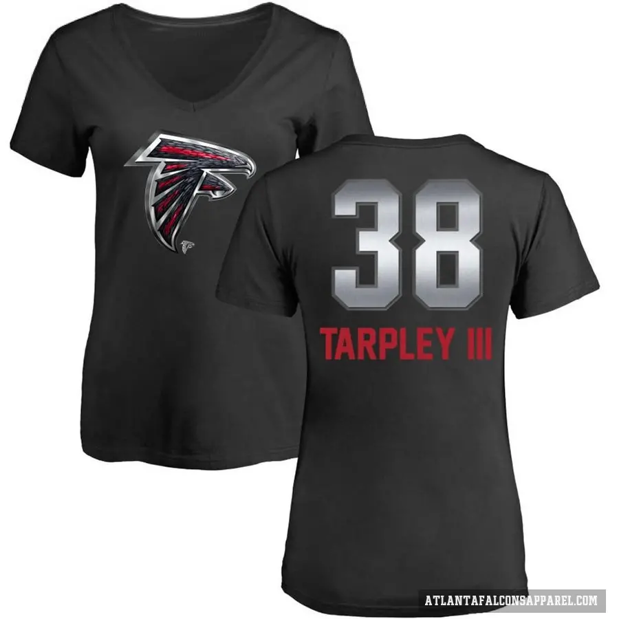 Women's ＃38 Tre Tarpley III Atlanta Falcons Black Midnight Mascot T-Shirt