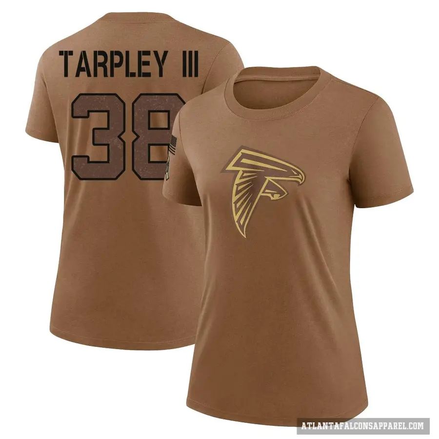 Women's ＃38 Tre Tarpley III Atlanta Falcons Brown 2023 Salute To Service Performance T-Shirt