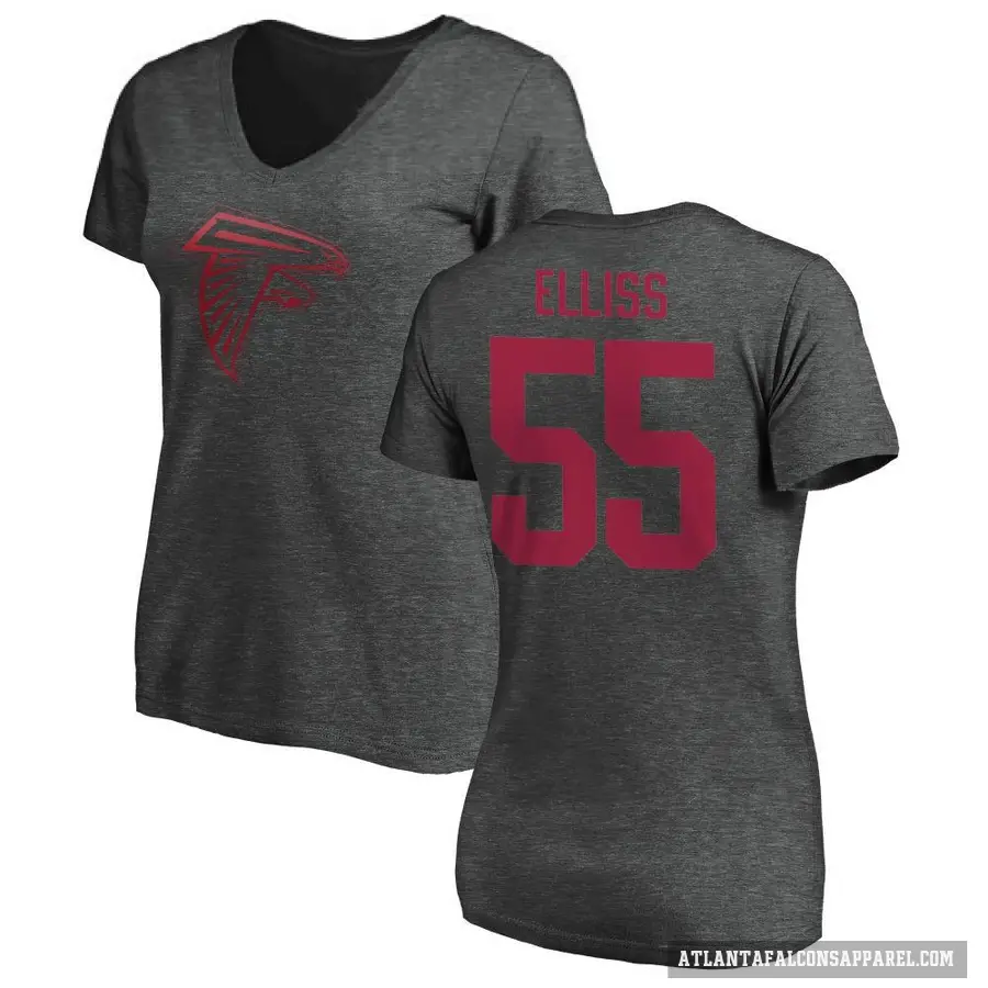 Women's ＃55 Kaden Elliss Atlanta Falcons Ash One Color T-Shirt