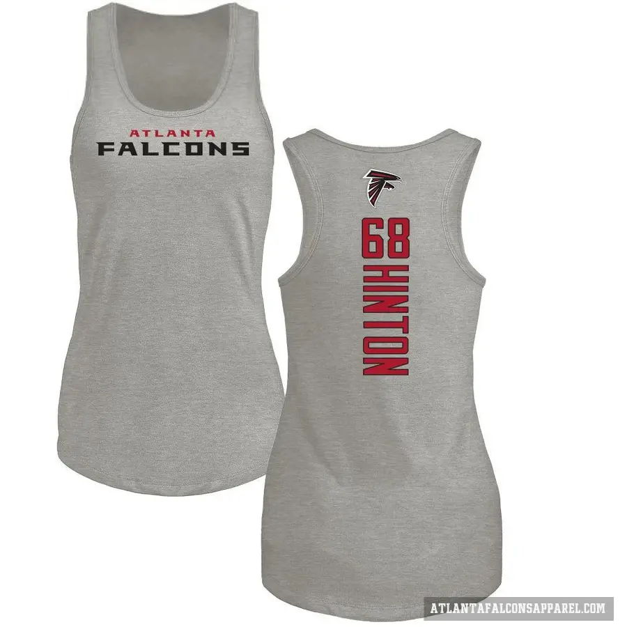 Women's ＃68 Kyle Hinton Atlanta Falcons Ash Backer Tank Top