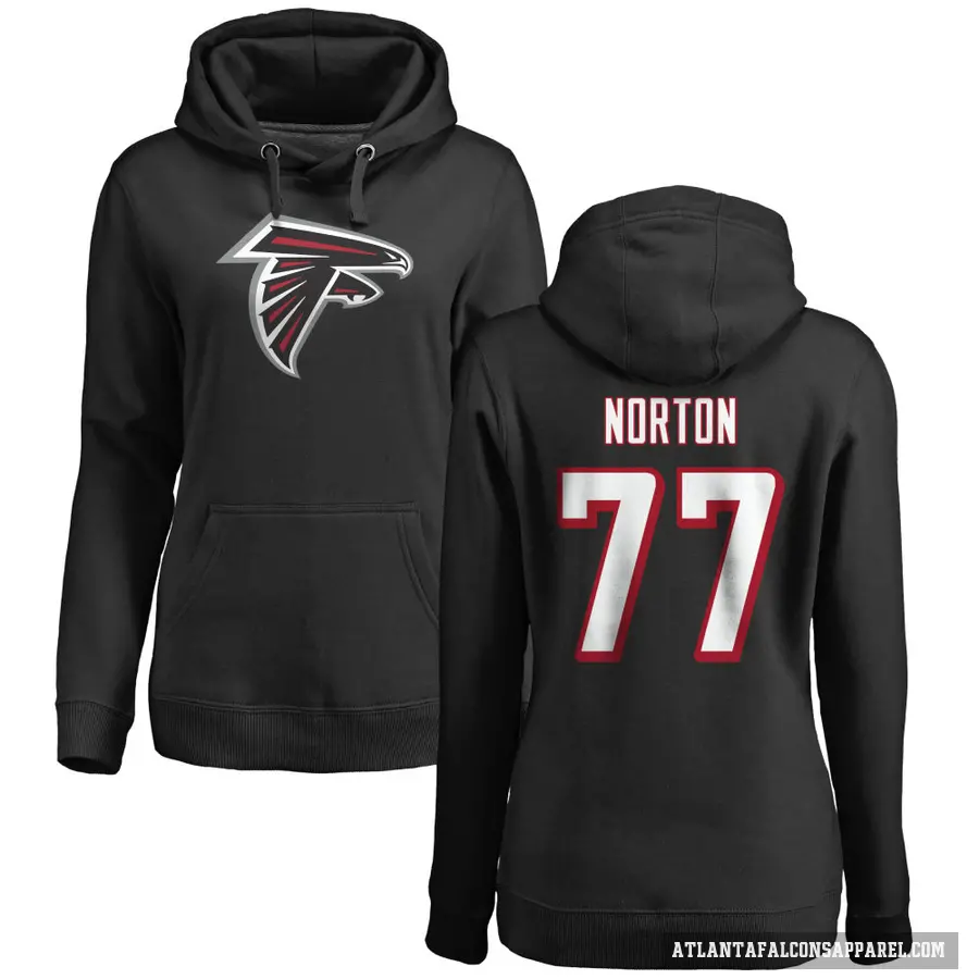 Women's ＃77 Storm Norton Atlanta Falcons Black Pro Line Logo Pullover Hoodie