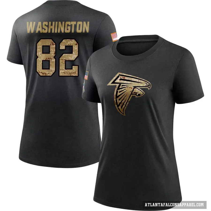 Women's ＃82 Casey Washington Atlanta Falcons Black 2020 Salute To Service Performance T-Shirt