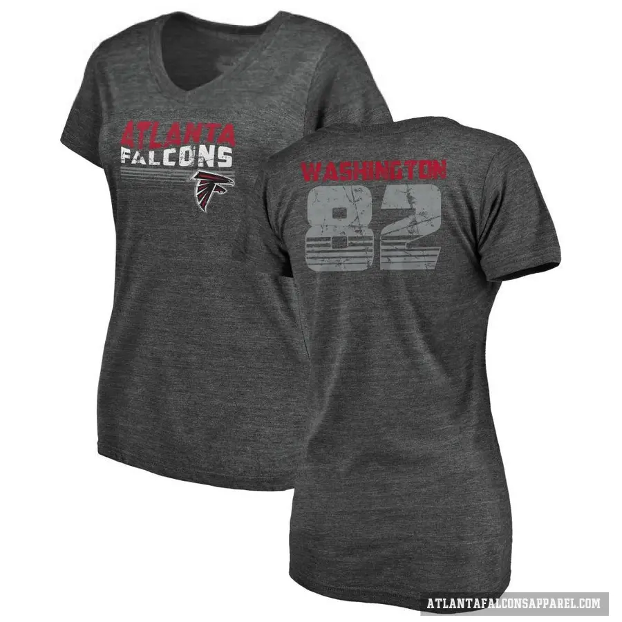 Women's ＃82 Casey Washington Atlanta Falcons Black Retro V-Neck T-Shirt