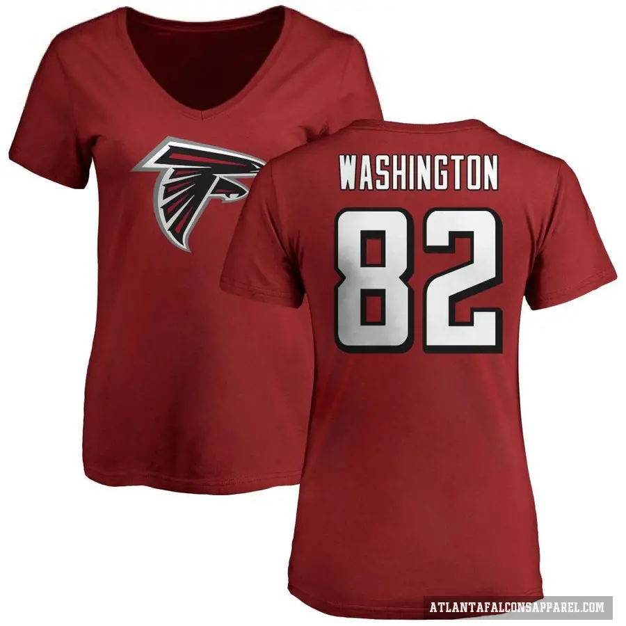 Women's ＃82 Casey Washington Atlanta Falcons Red Logo Slim Fit T-Shirt