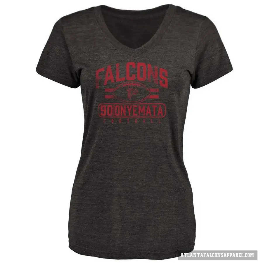 Women's ＃90 David Onyemata Atlanta Falcons Black Flanker T-Shirt