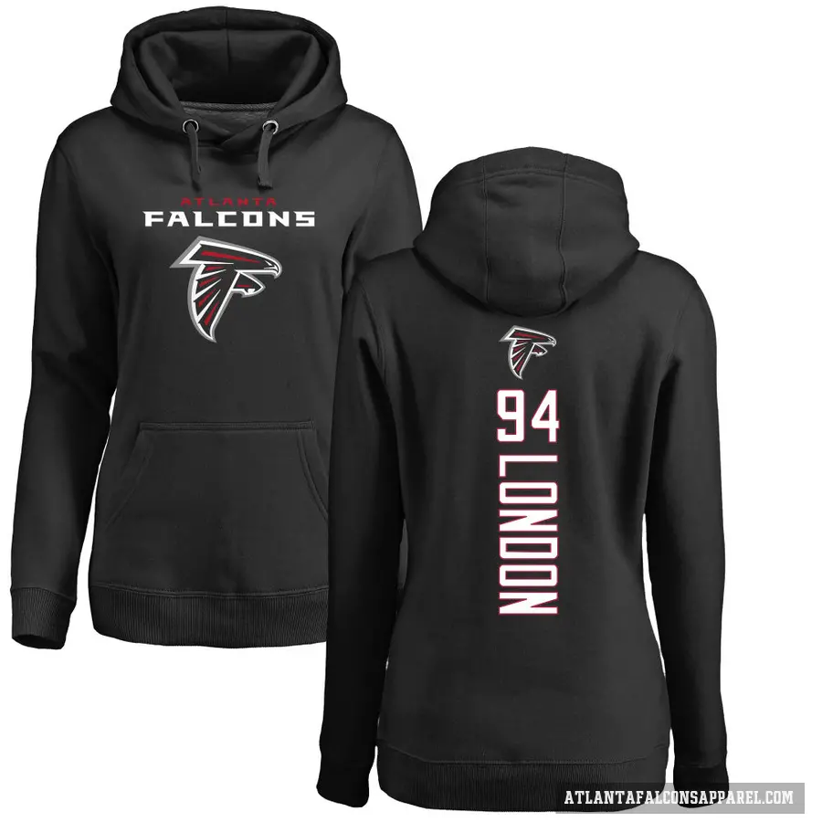 Women's ＃94 LaCale London Atlanta Falcons Black Pro Line Backer Pullover Hoodie