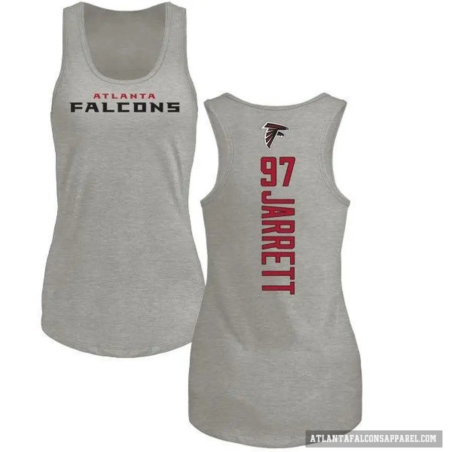 Women's ＃97 Grady Jarrett Atlanta Falcons Ash Backer Tank Top