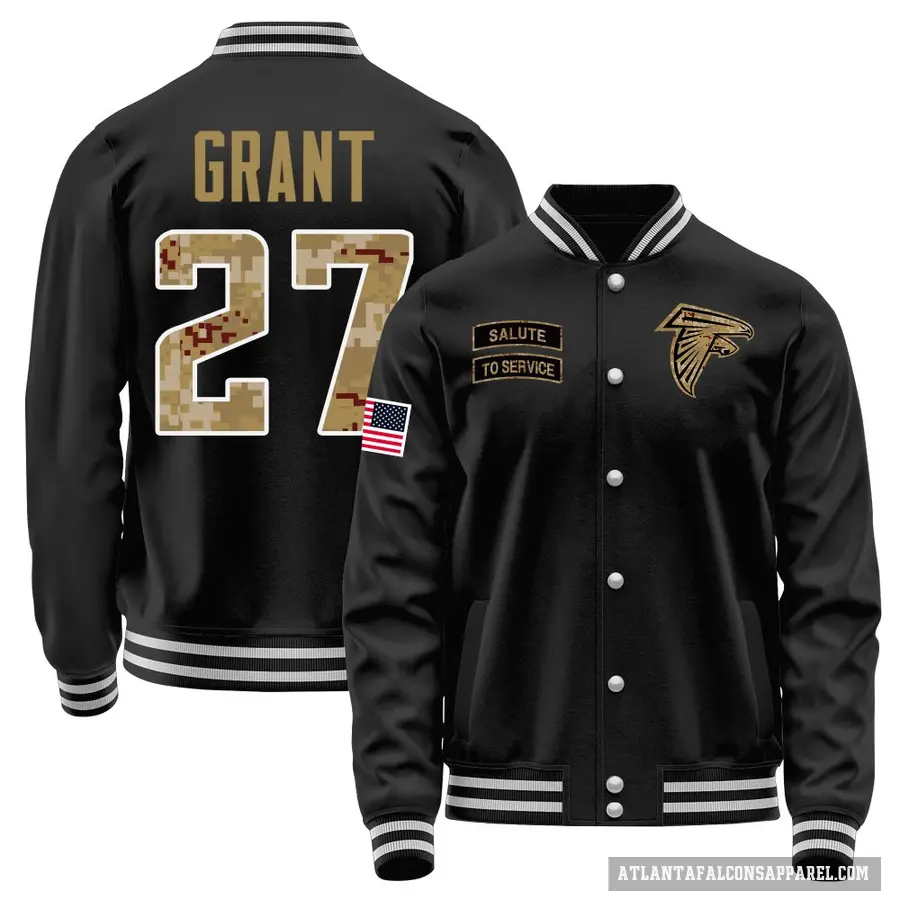 Youth ＃27 Richie Grant Atlanta Falcons Black Salute to Service Sideline Performance Jacket