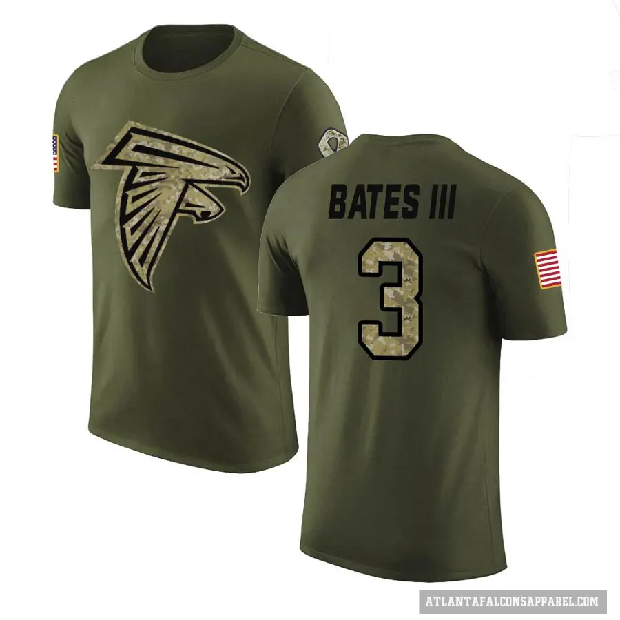 Youth ＃3 Jessie Bates III Atlanta Falcons Olive Salute to Service T-Shirt