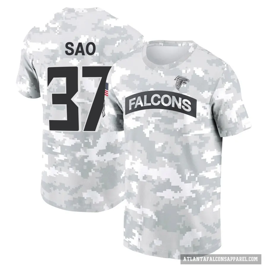 Youth ＃37 Anthony Sao Atlanta Falcons Camo Arctic 2024 Salute to Service Performance T-Shirt