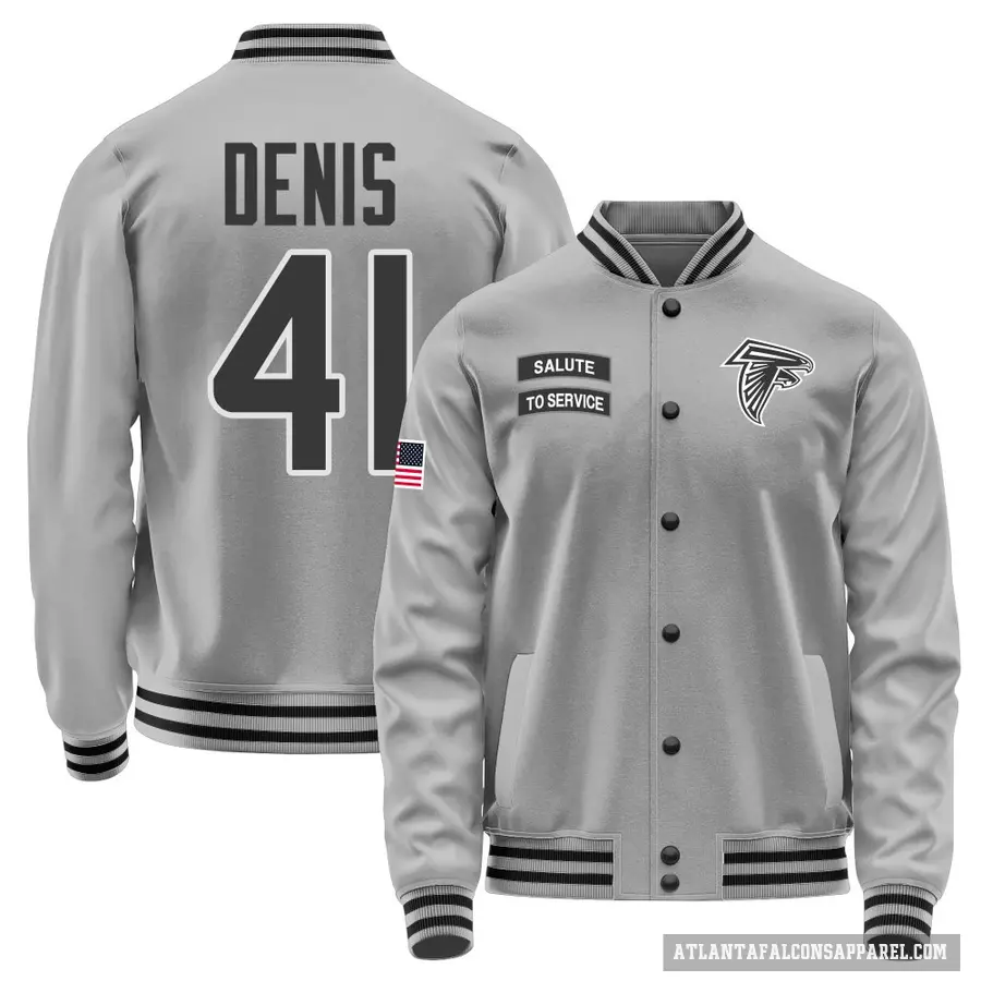 Youth ＃41 Lukas Denis Atlanta Falcons Gray Salute to Service Performance Jacket