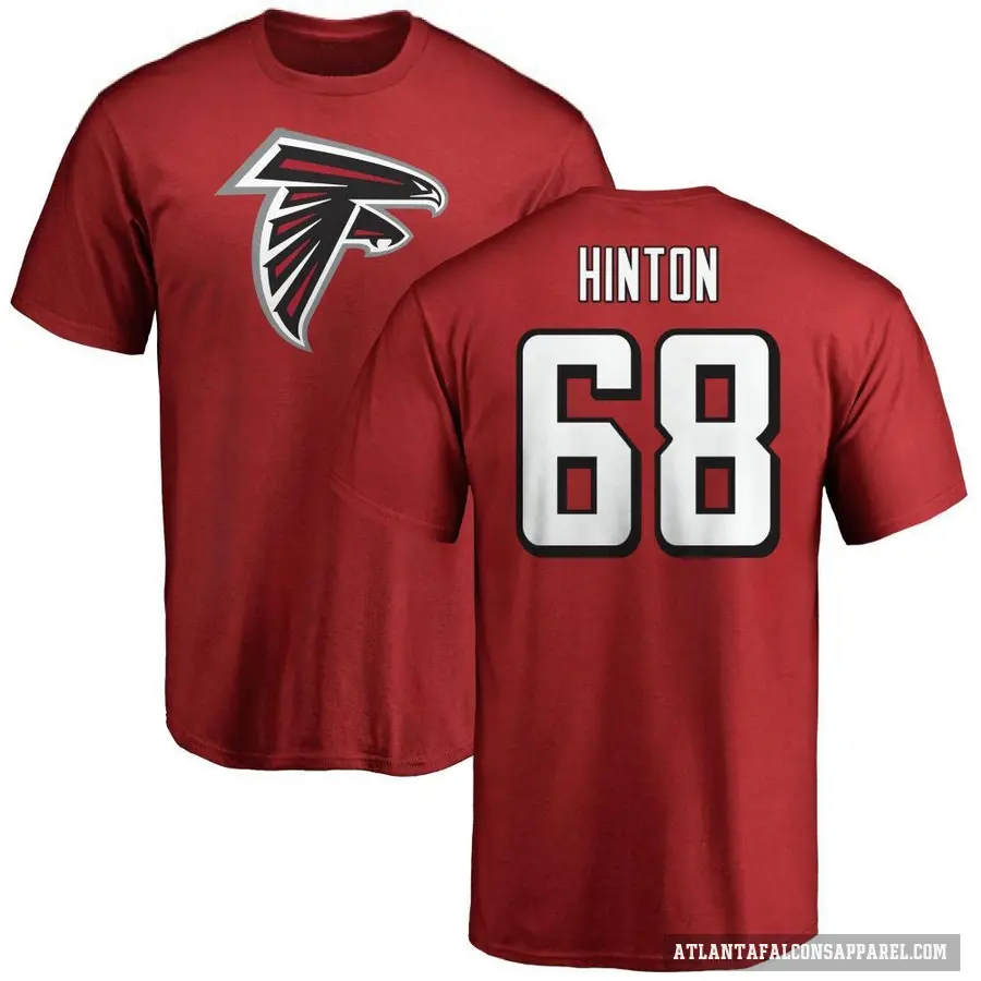 Youth ＃68 Kyle Hinton Atlanta Falcons Red Logo T-Shirt