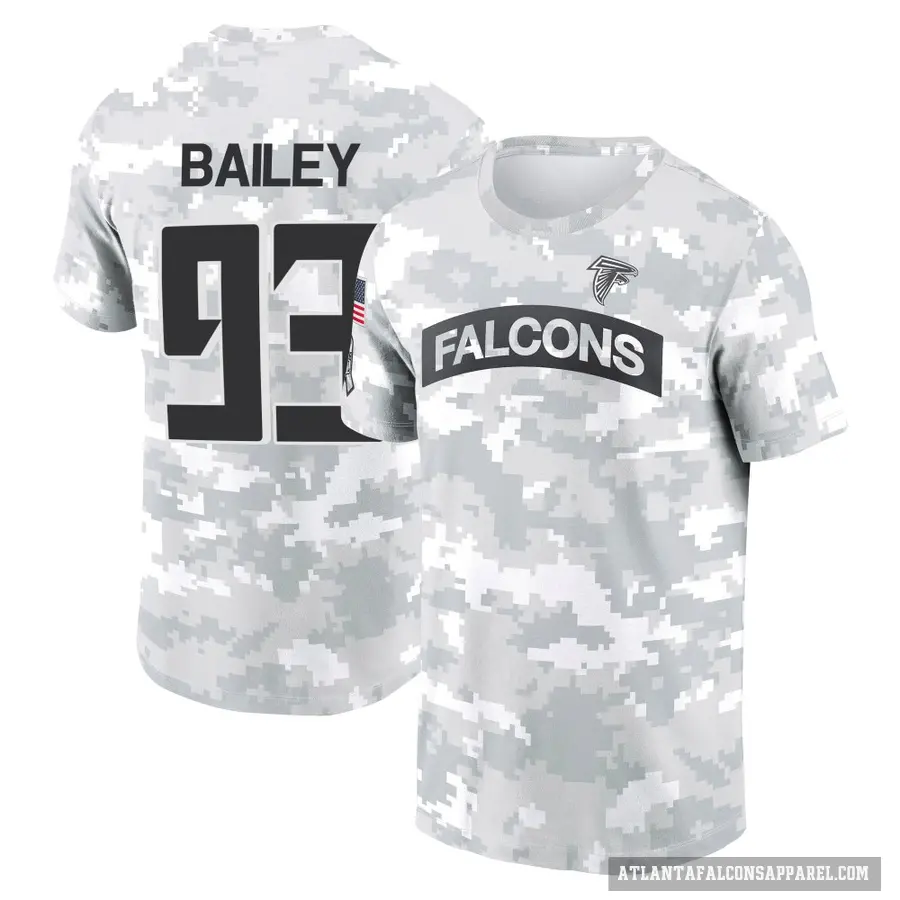 Youth ＃93 Allen Bailey Atlanta Falcons Camo Arctic 2024 Salute to Service Performance T-Shirt